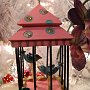 pink polka dot bird house